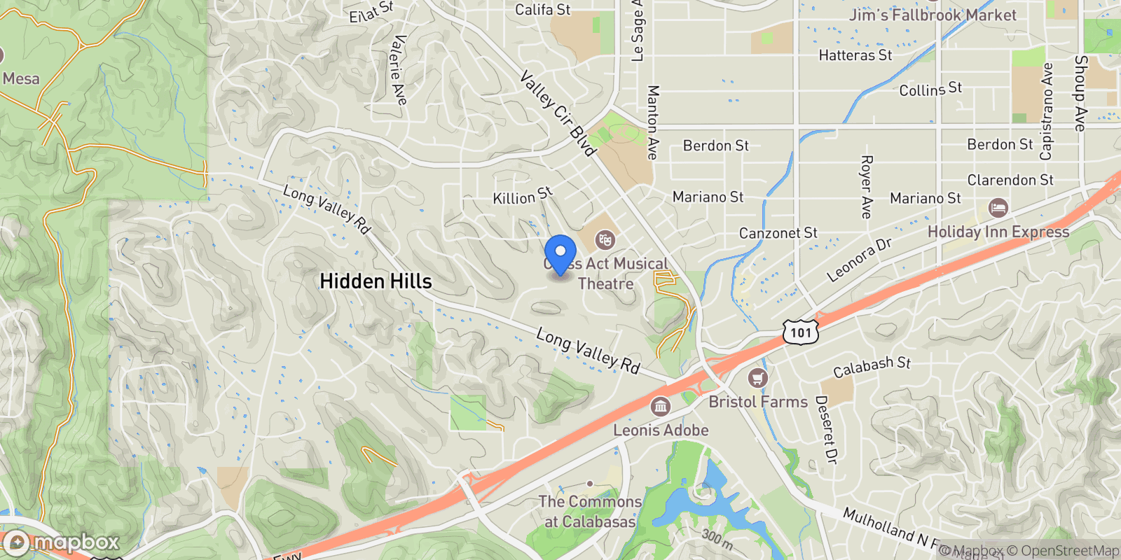 Map showing 5547 PARADISE VALLEY Road, Hidden Hills, California, United States.