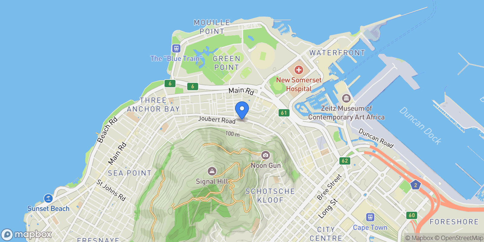 Map showing 55 High Level Rd, Green Point, Cape Town, 8051, South Africa, Cape Town, Western Cape, South Africa.