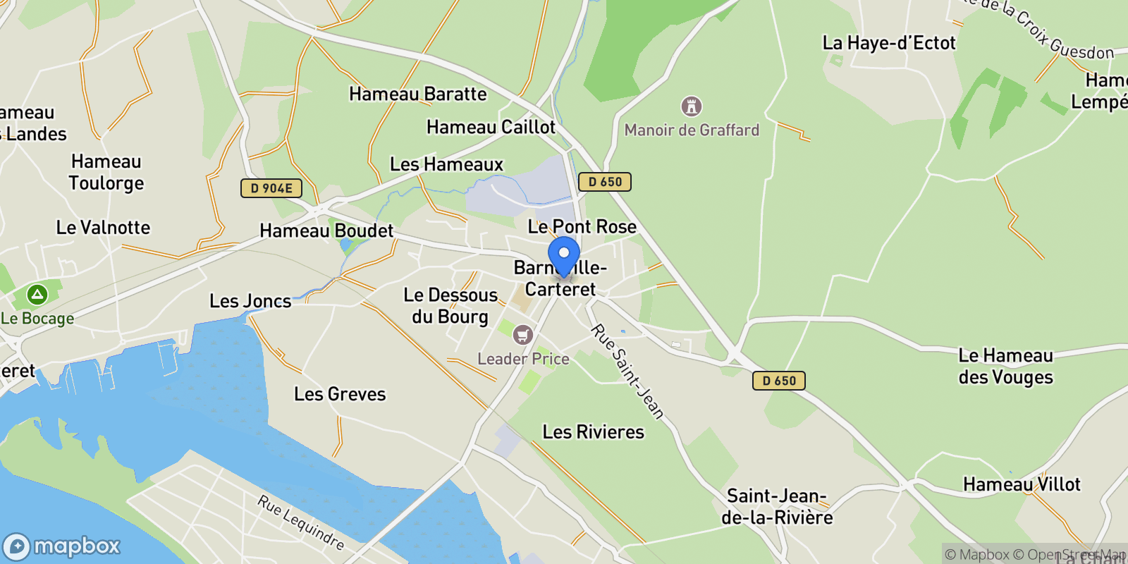 Map showing Barneville-Carteret, Barneville-Carteret, Barneville-Carteret, Normandy, France.