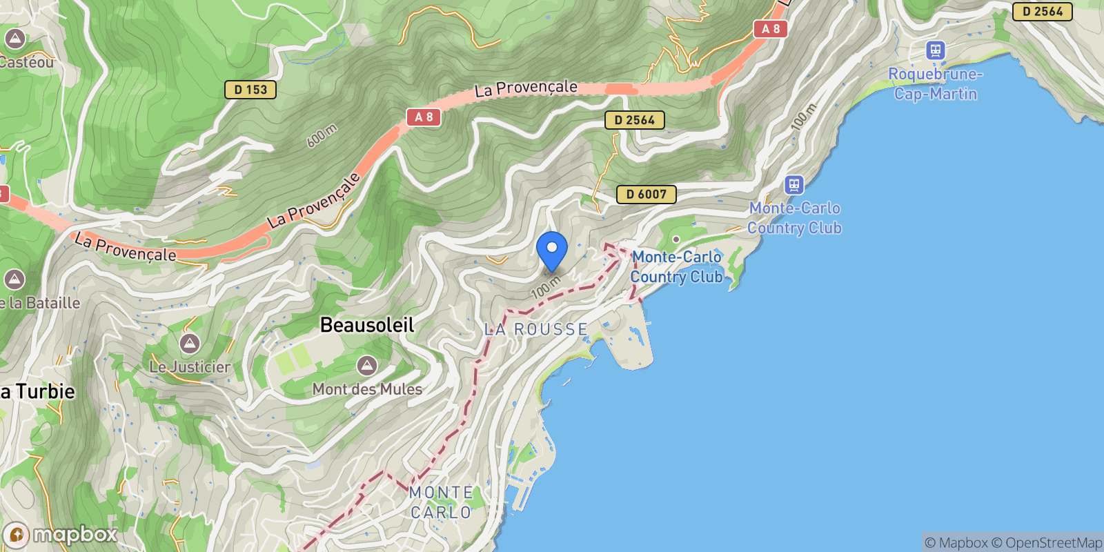 Map showing Monaco, Monaco.