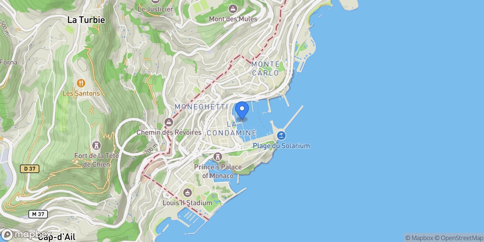 Map showing Monaco, Monaco.