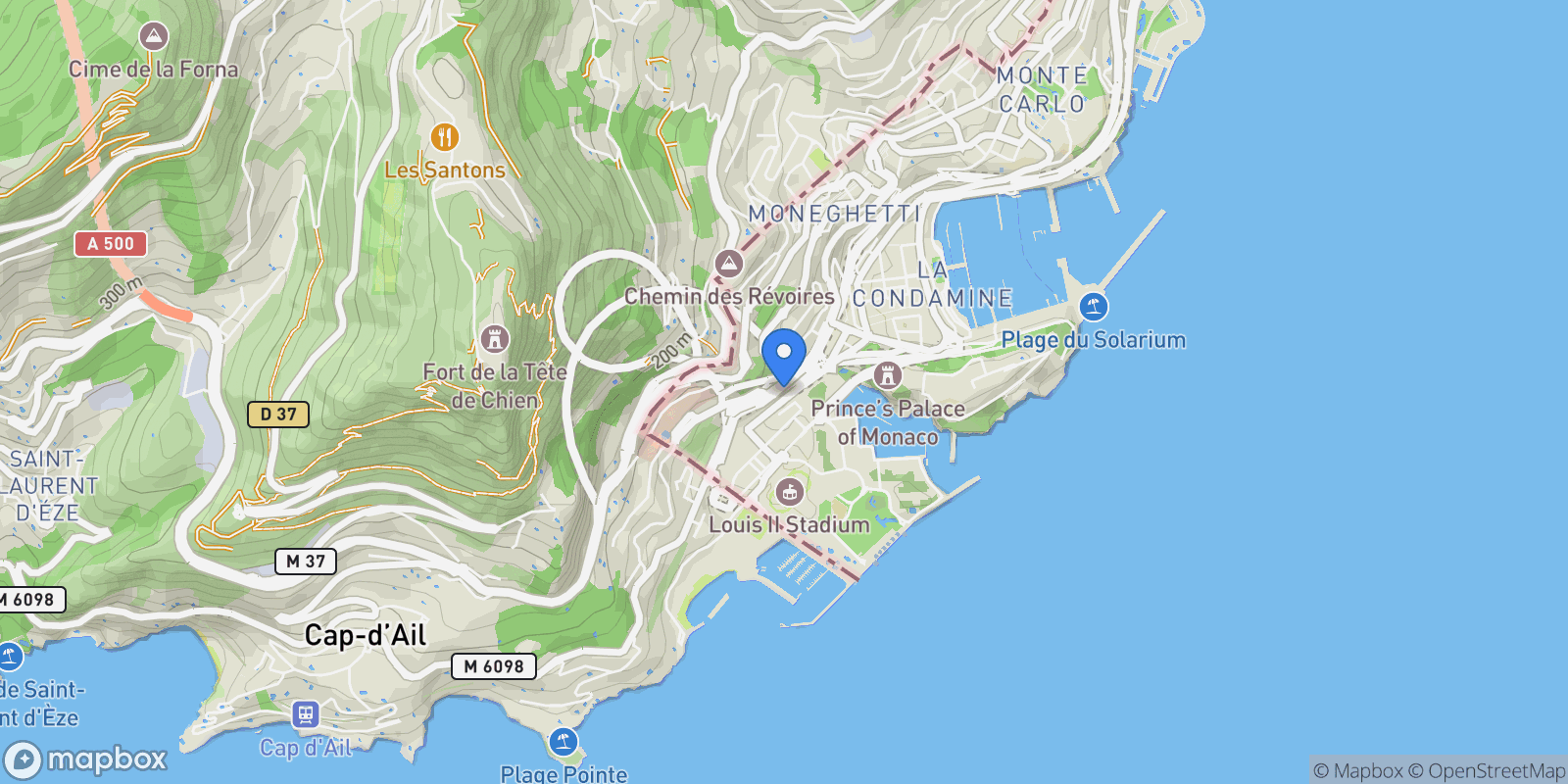 Map showing Monaco, Monaco.