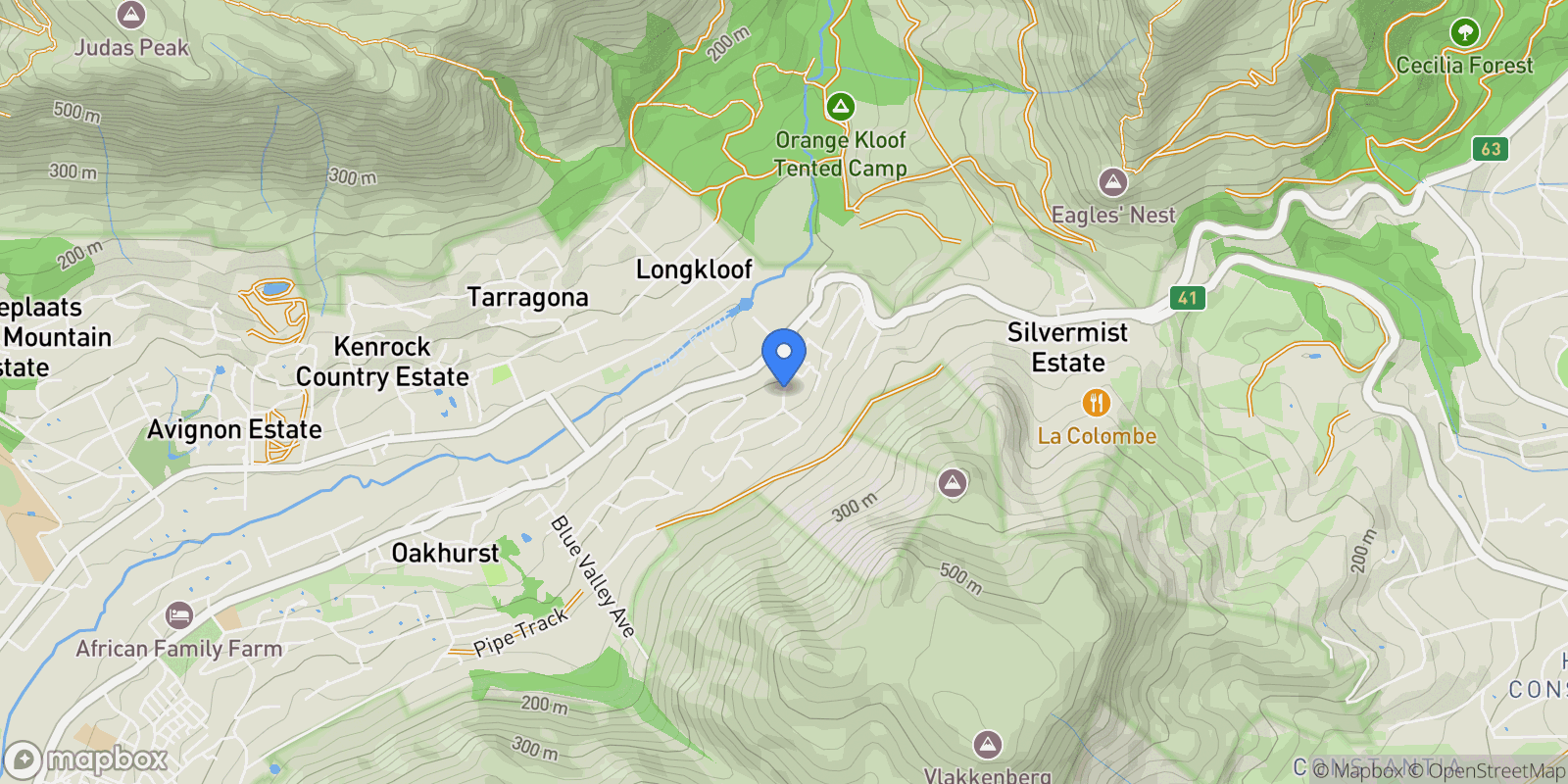 Map showing Blackwood Dr, Hout Bay, Cape Town, 7806, South Africa, Cape Town, Western Cape, South Africa.