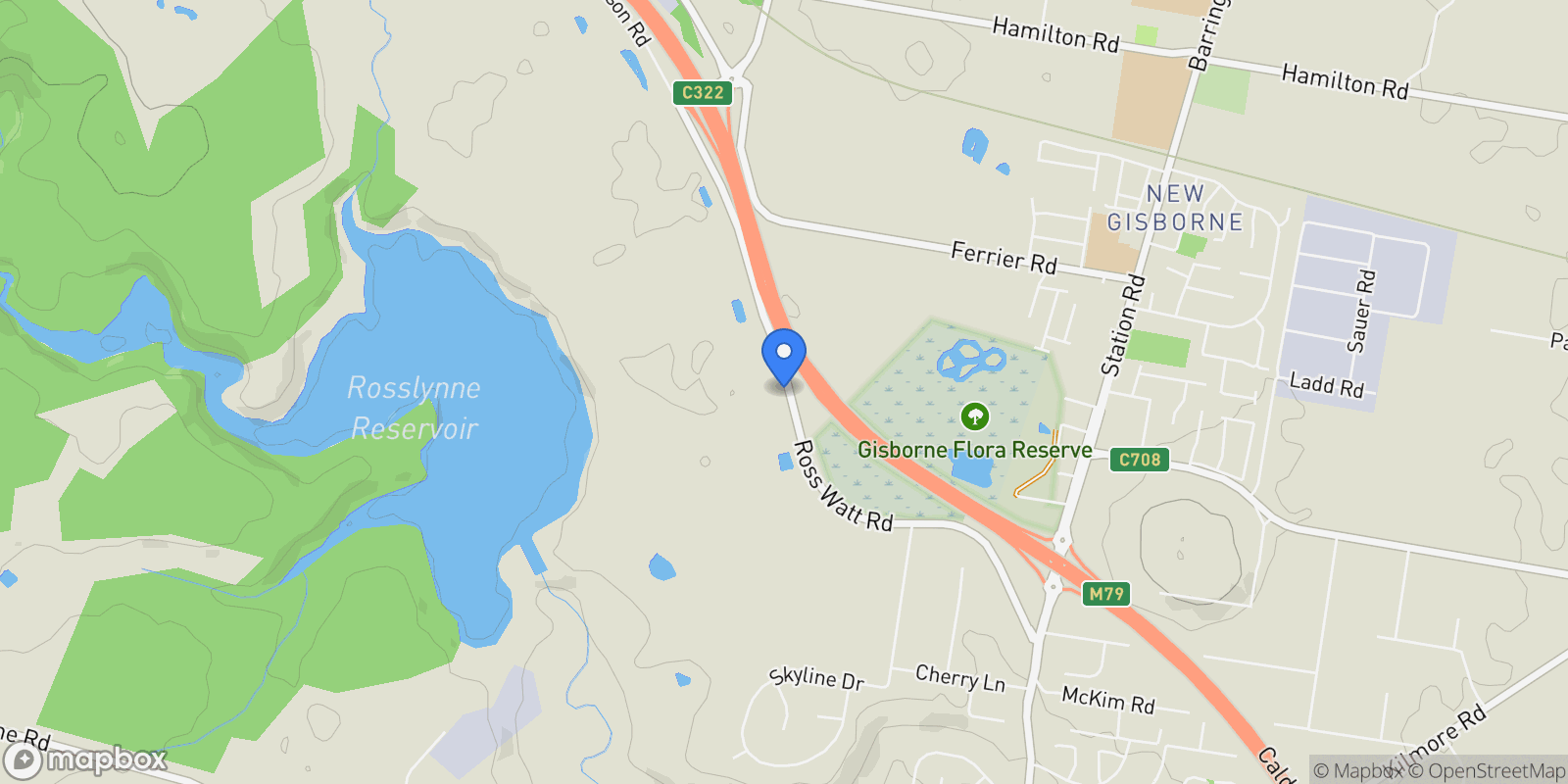 Map showing 171 Ross Watt Road, Gisborne, VIC 3437, Gisborne, Victoria, Australia.