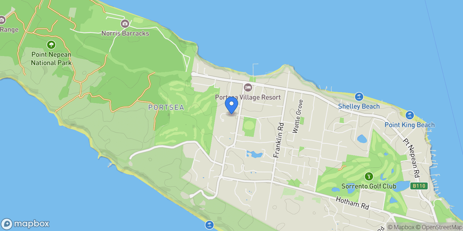 Map showing 71 Blair Court, Portsea, VIC 3944, Portsea, Victoria, Australia.