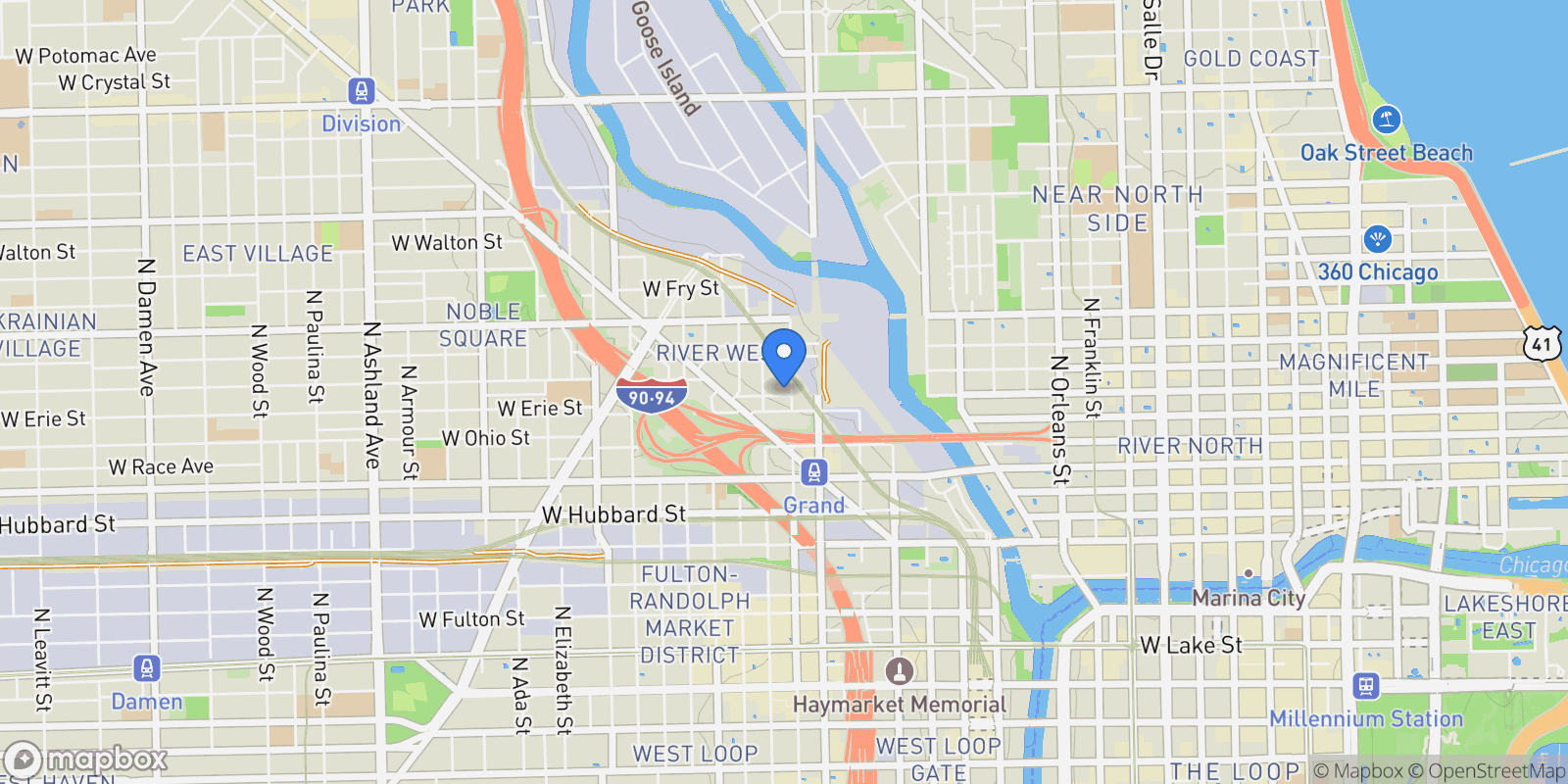 Map showing 658 N Green Street, Chicago, Illinois, United States.