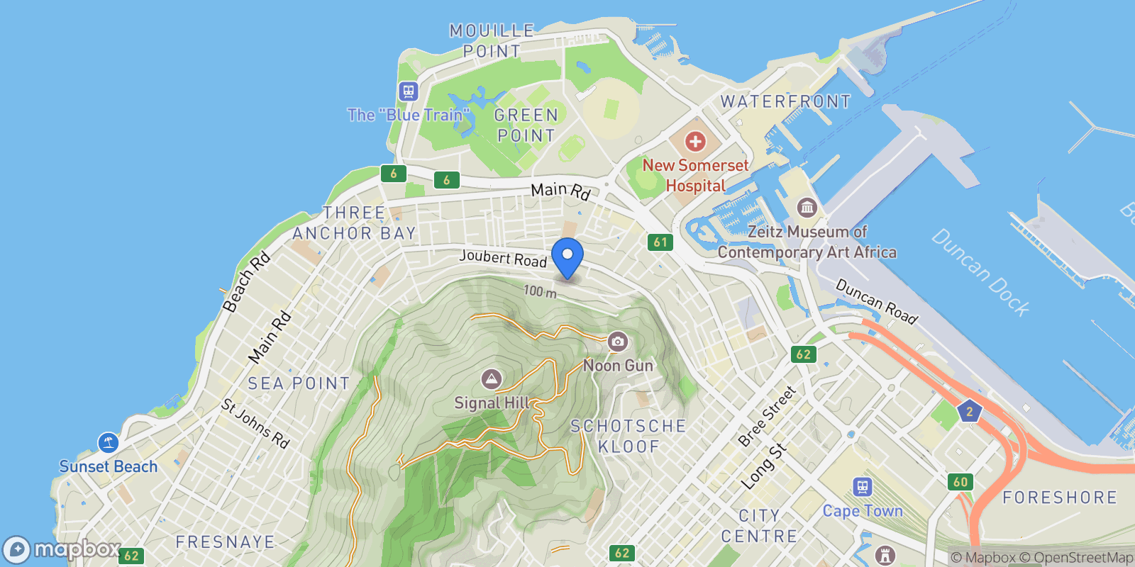 Map showing 32 Ocean View Dr, Green Point, Cape Town, 8051, South Africa, Cape Town, Western Cape, South Africa.