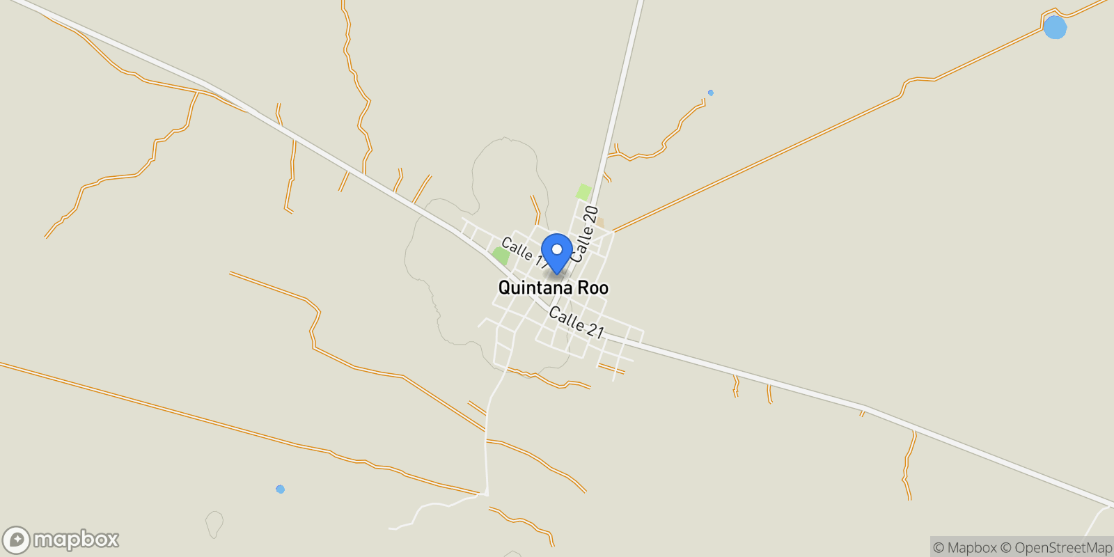 Map showing Yucatán, Quintana Roo Municipality, Mexico.