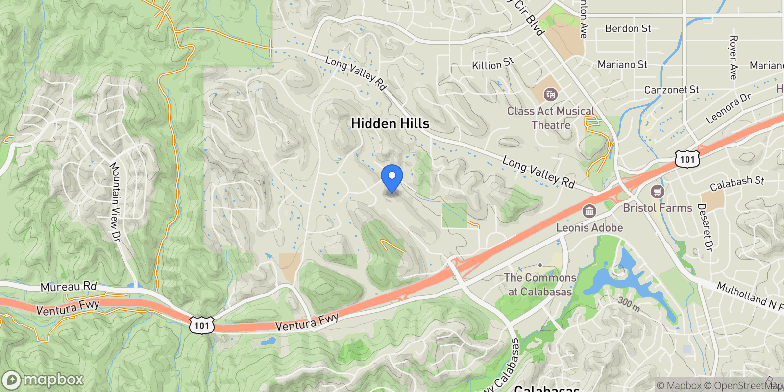 Map showing 5360 WHITMAN Road, Hidden Hills, California, United States.
