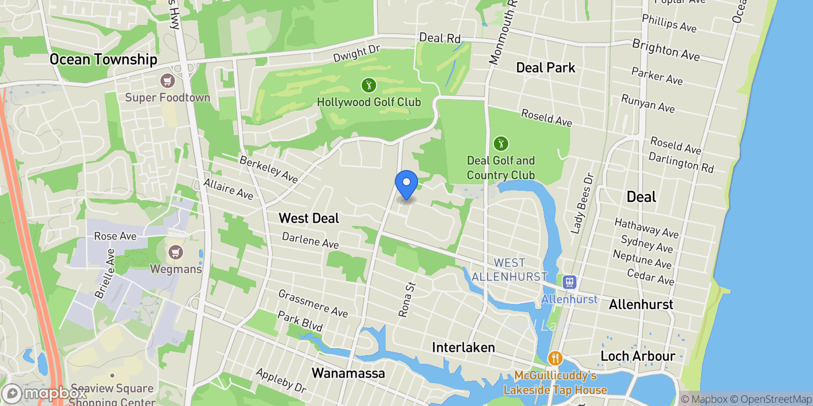 Map showing 4 Milwin Court, Ocean Township, New Jersey, United States.