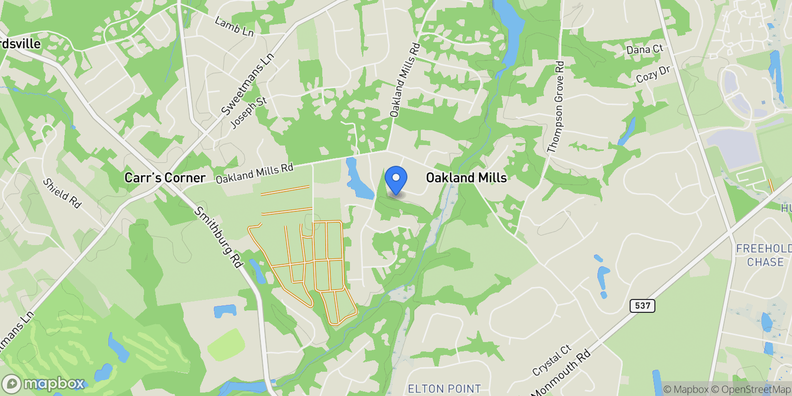 Map showing 12 Tall Woods Drive, Manalapan Township, New Jersey, United States.