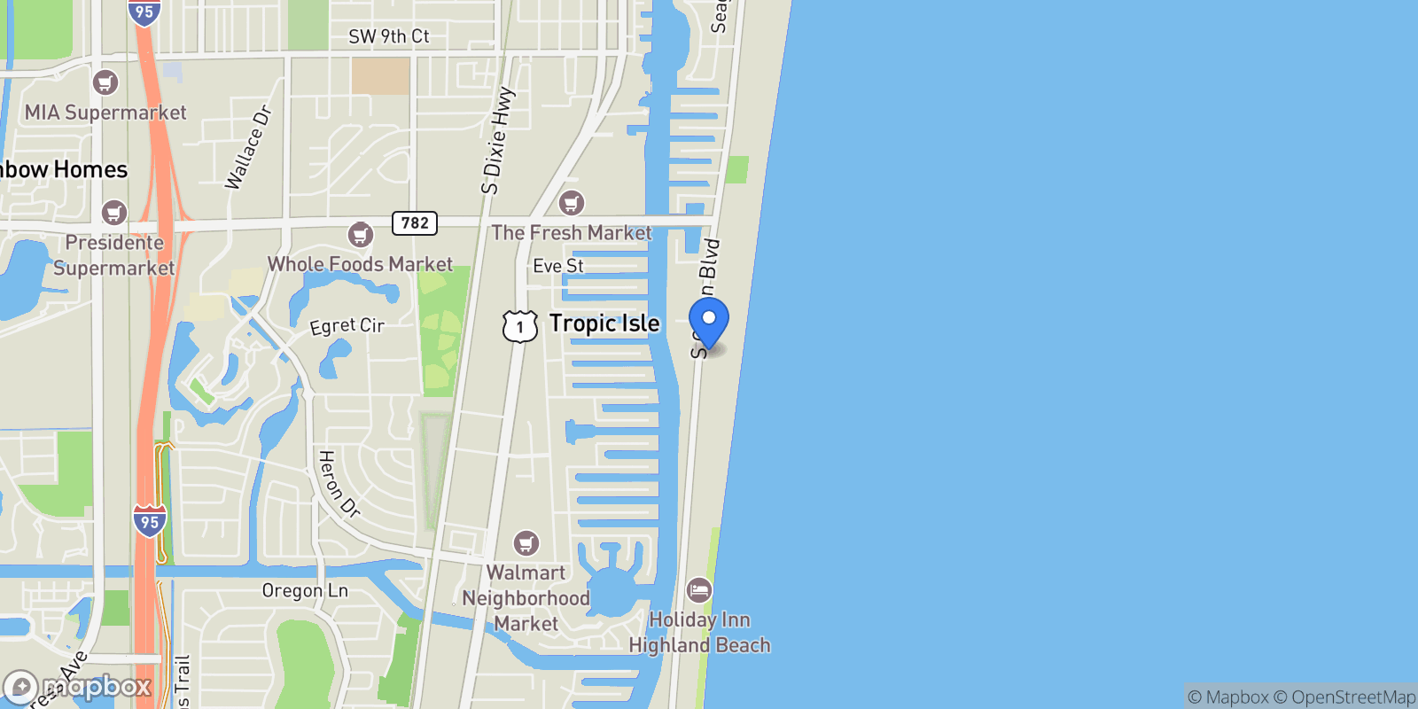 Map showing 2115 S Ocean Blvd unit 1, Delray Beach, FL 33483, Delray Beach, Florida, United States.
