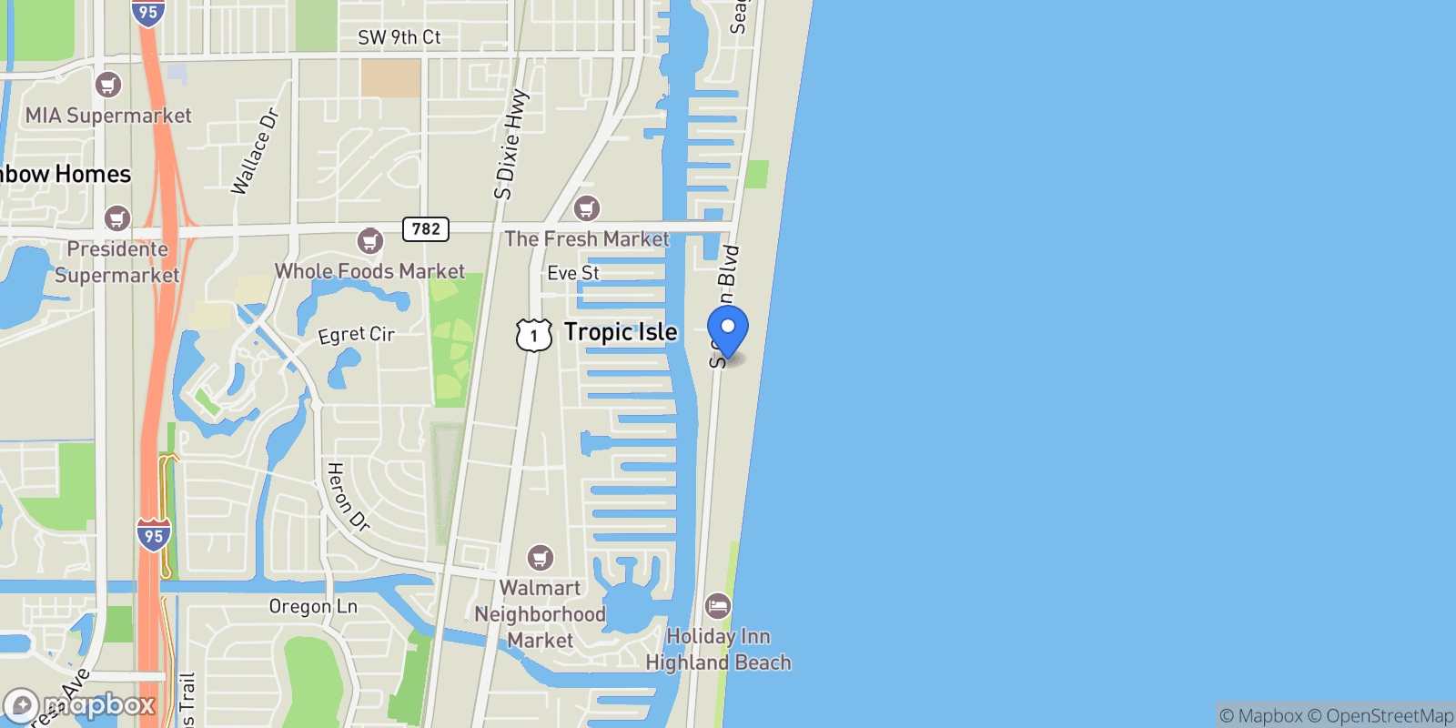 Map showing 2115 S Ocean Blvd unit 2, Delray Beach, FL 33483, Delray Beach, Florida, United States.