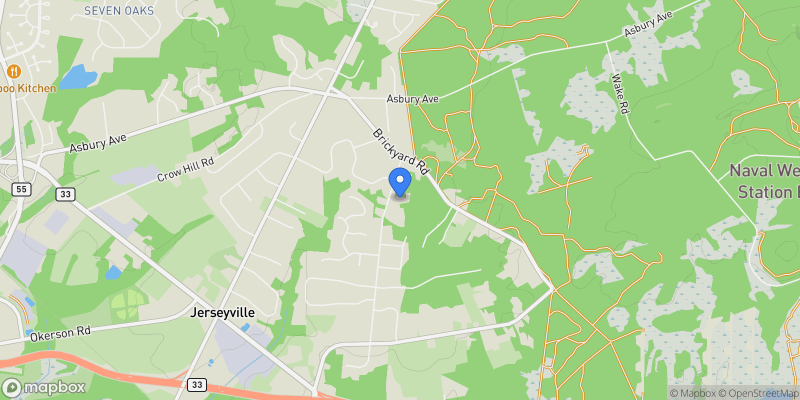 Map showing 377 Buckalew Road, Freehold Township, New Jersey, United States.
