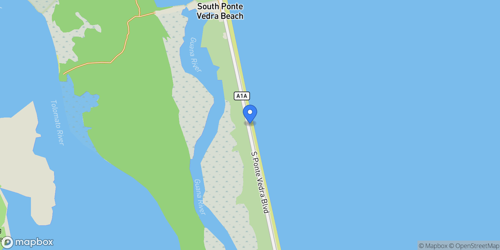 Map showing 2823 S PONTE VEDRA Boulevard, Nocatee, Florida, United States.