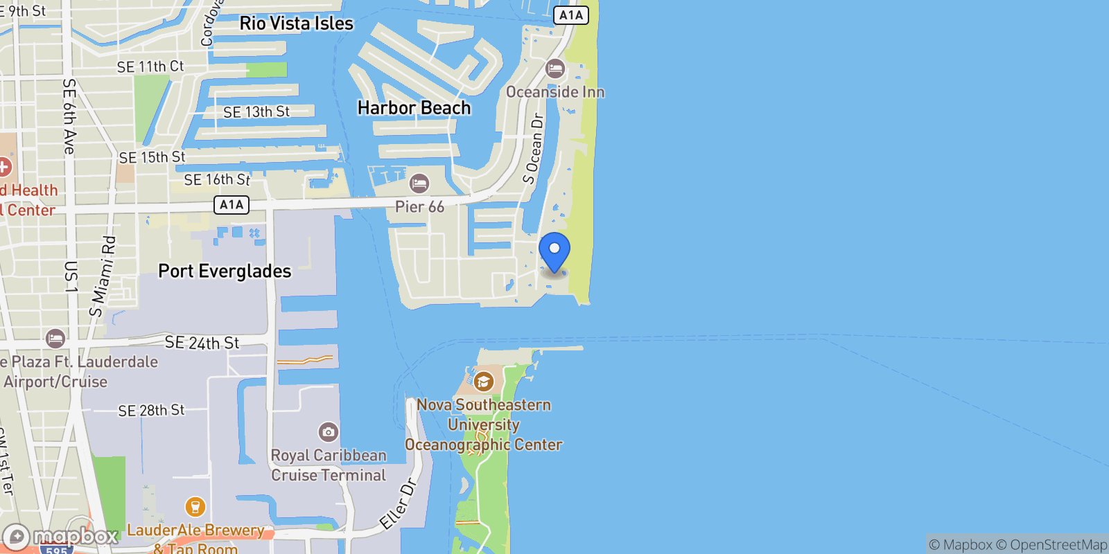 Map showing 2100 S Ocean Ln #1109, Fort Lauderdale, FL 33316, Fort Lauderdale, Florida, United States.