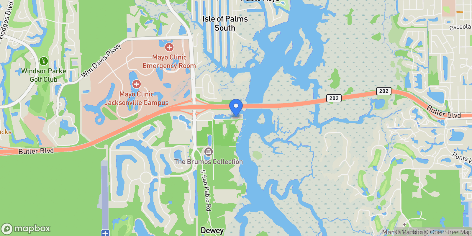 Map showing 14431 MARINA SAN PABLO Place S, Jacksonville, Florida, United States.
