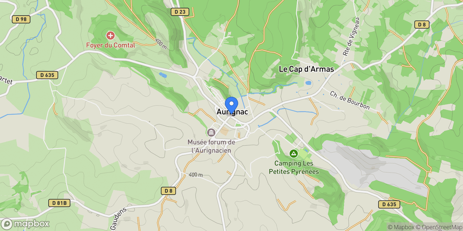 Map showing Aurignac, Occitanie, France.