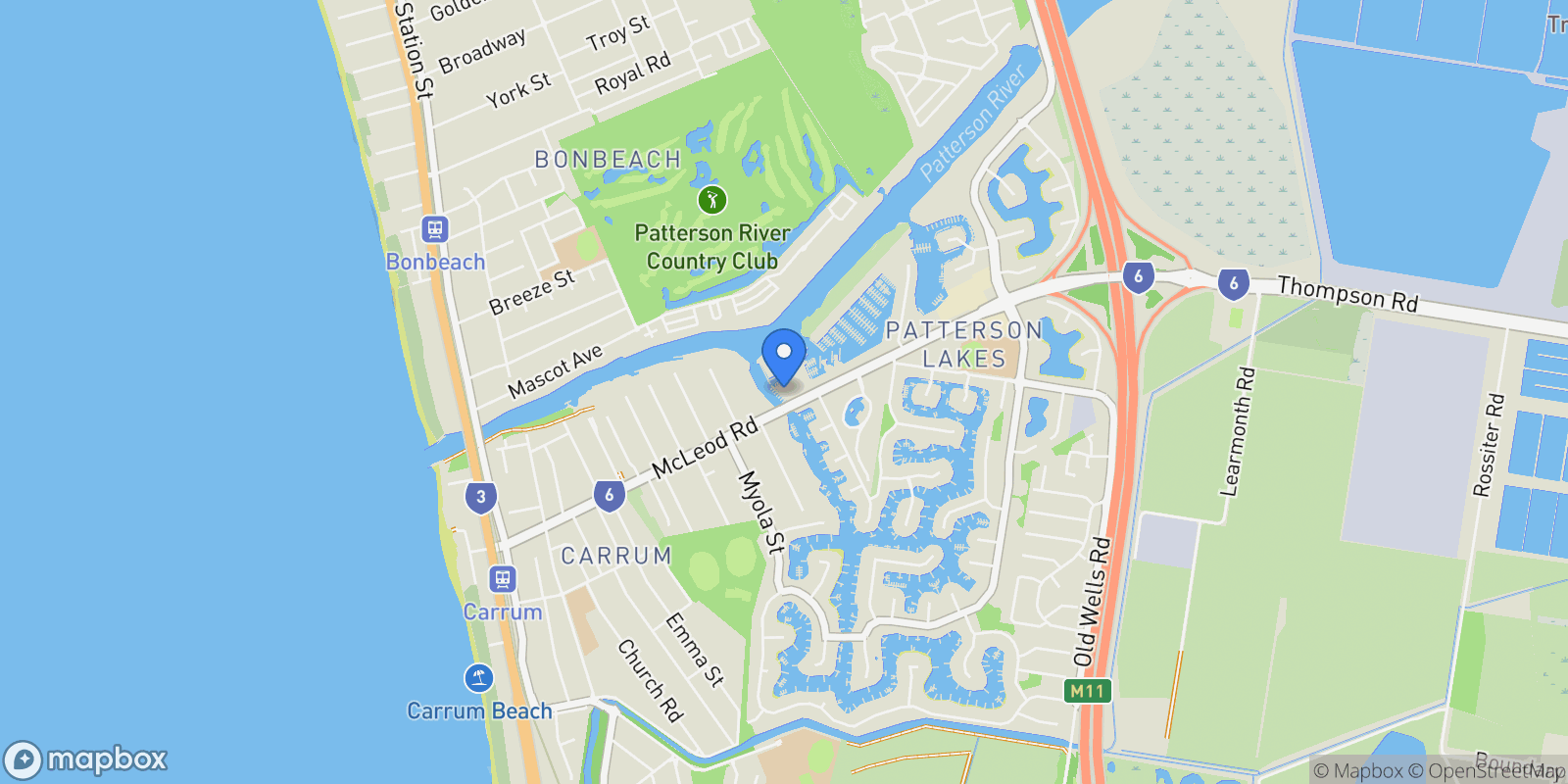 Map showing 17 Pier One Drive, Patterson Lakes, VIC 3197, Patterson Lakes, Victoria, Australia.