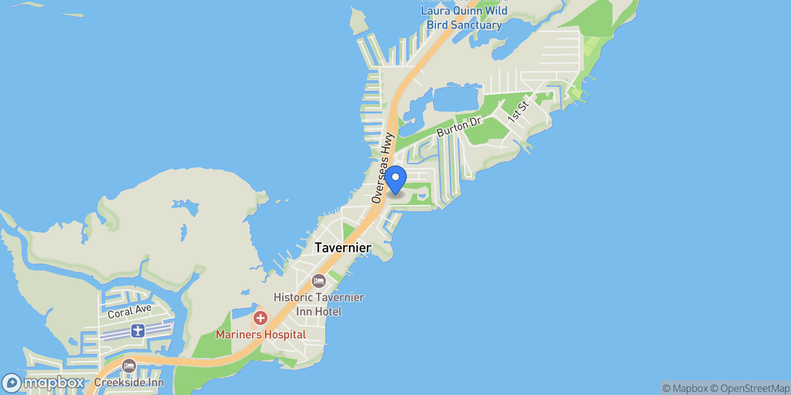 Map showing Tavernier, Florida, United States.