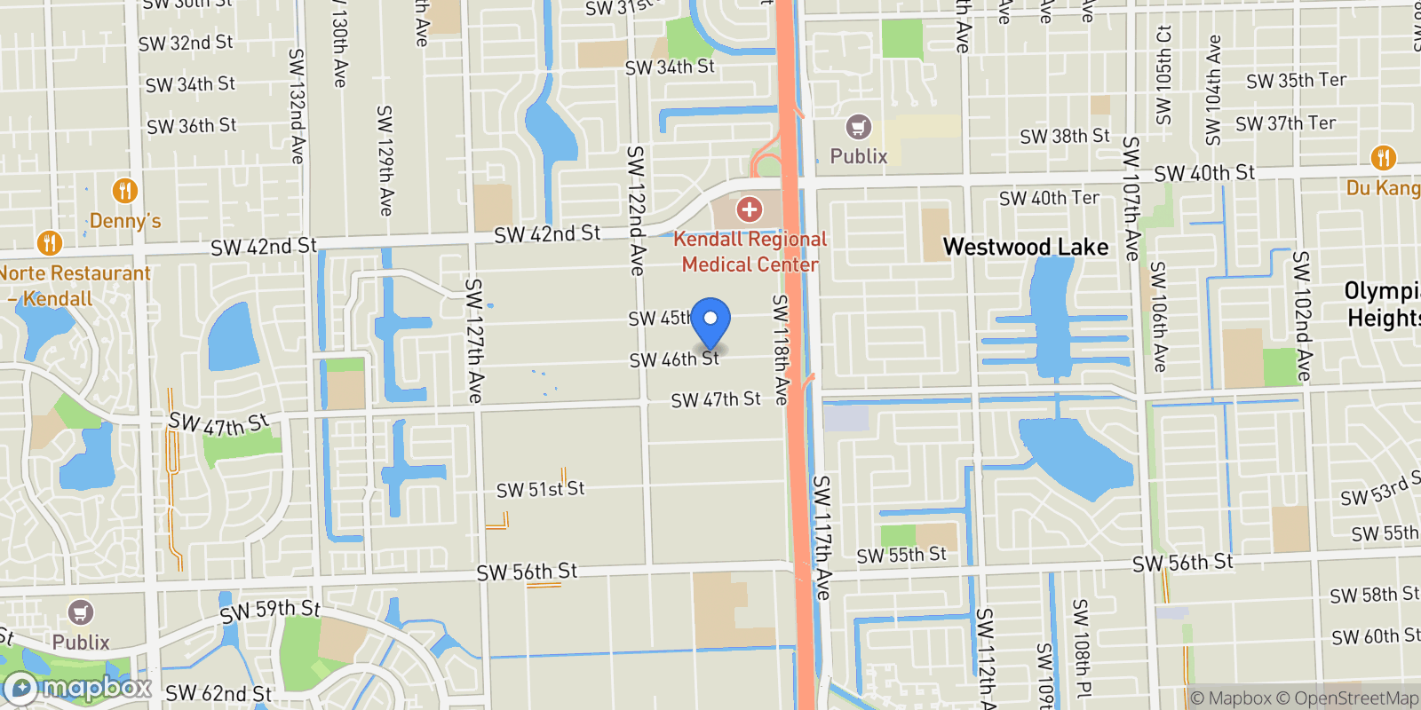 Map showing 12025 SW 46th St, Miami, Florida, United States.
