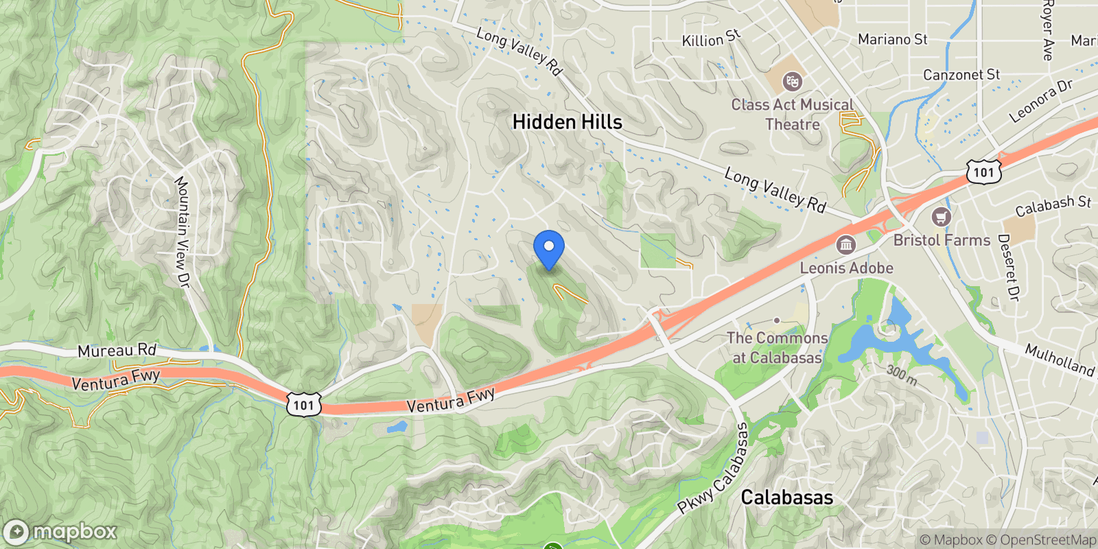 Map showing 5340 WHITMAN Road, Hidden Hills, California, United States.