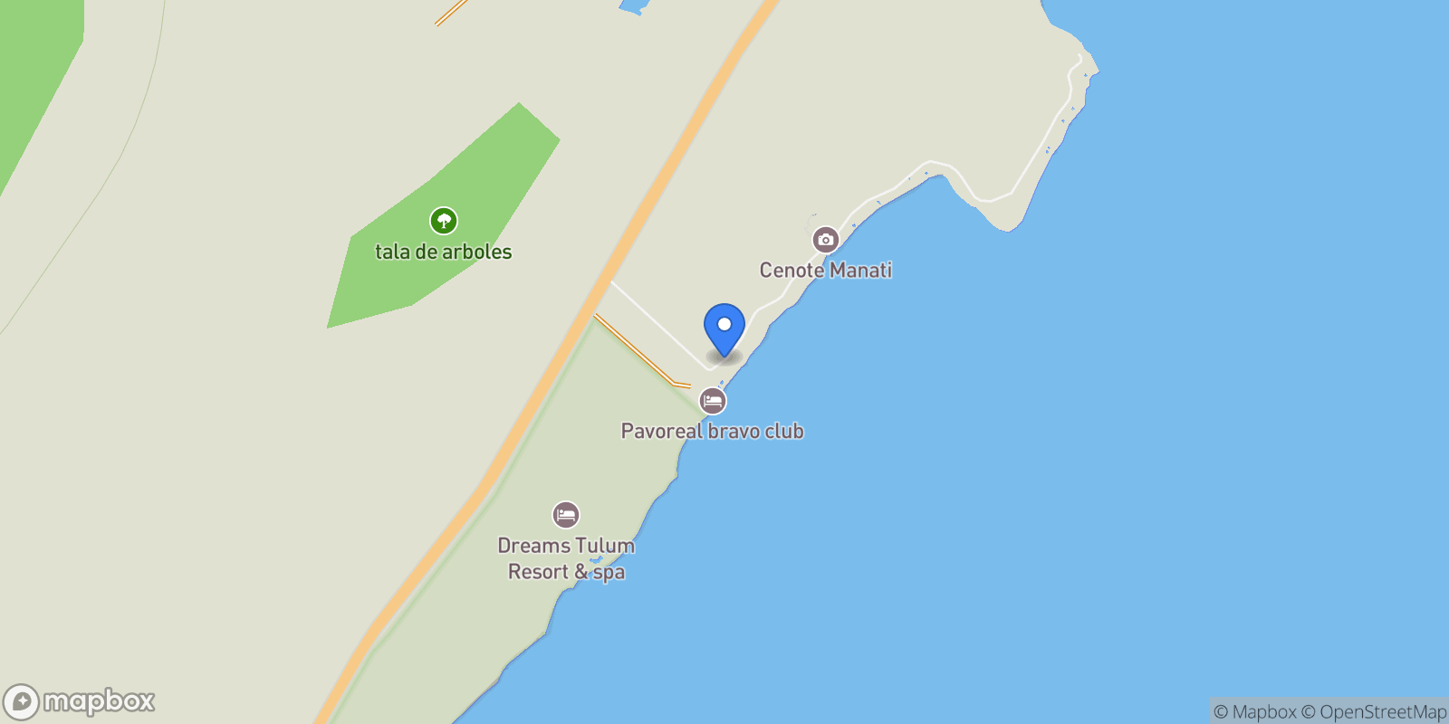 Map showing Tankah 3 M3 L-1 y 2 Ciudad Chemuyil, 77776 Tulum, Q.R., Mexico, Tulum, Quintana Roo, Mexico.