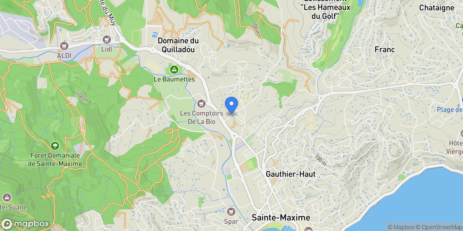 Map showing Sainte-Maxime, Provence-Alpes-Côte d'Azur, France.