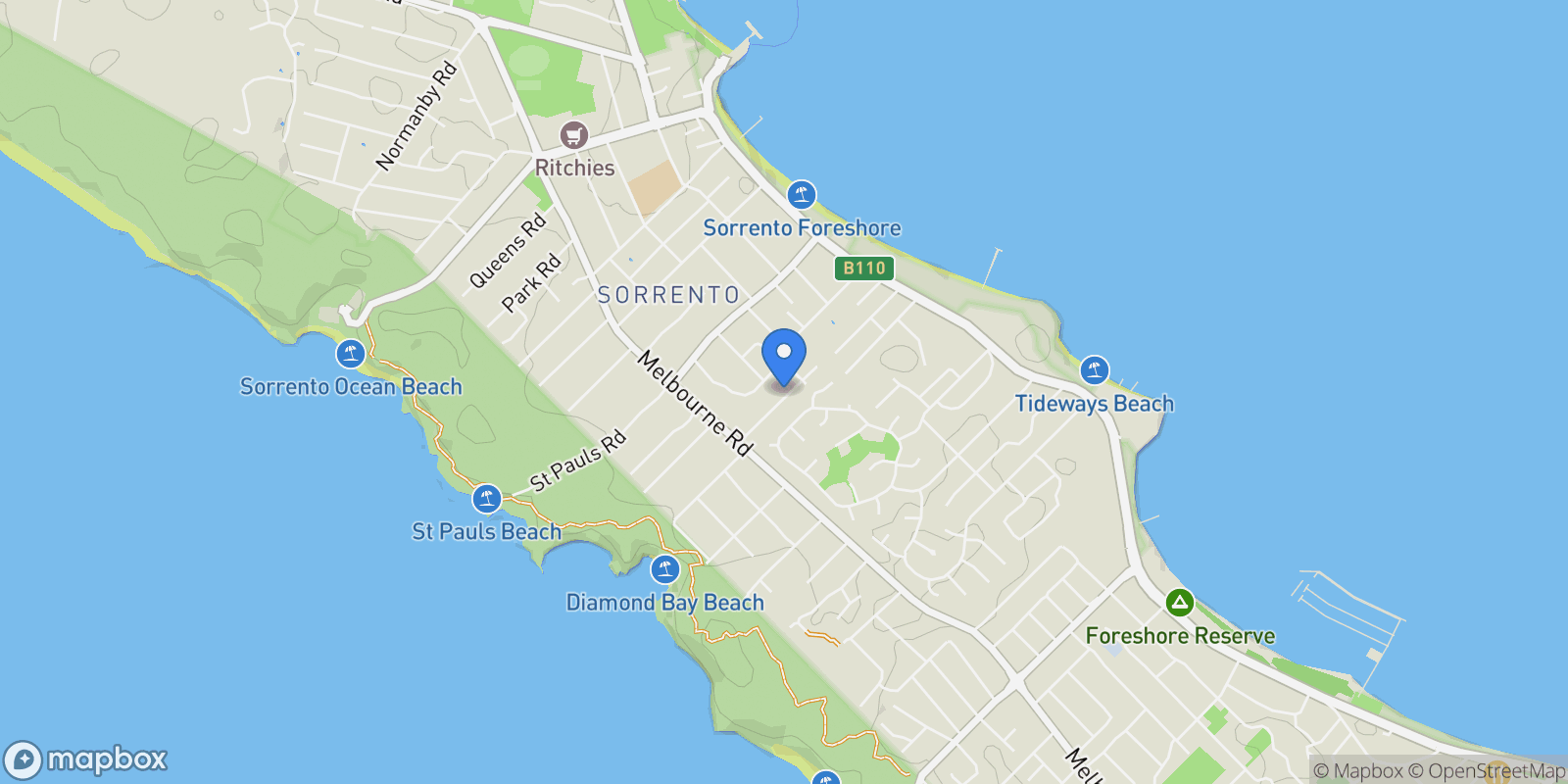Map showing 10 Heather Avenue, Sorrento, VIC 3943, Sorrento, Victoria, Australia.