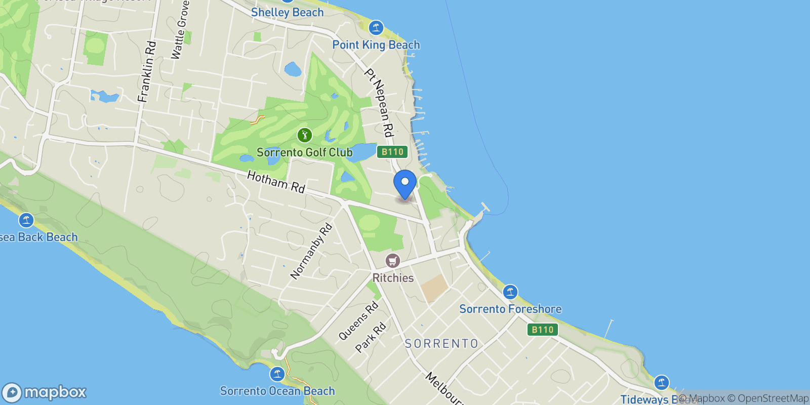 Map showing 17 Boroondara Road, Sorrento, VIC 3943, Sorrento, Victoria, Australia.
