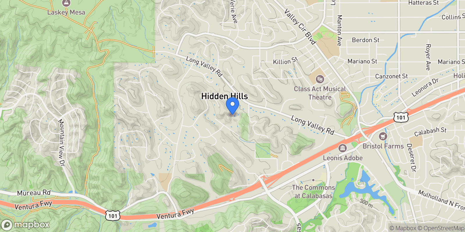 Map showing 24255 BRIDLE TRAIL Road, Hidden Hills, California, United States.
