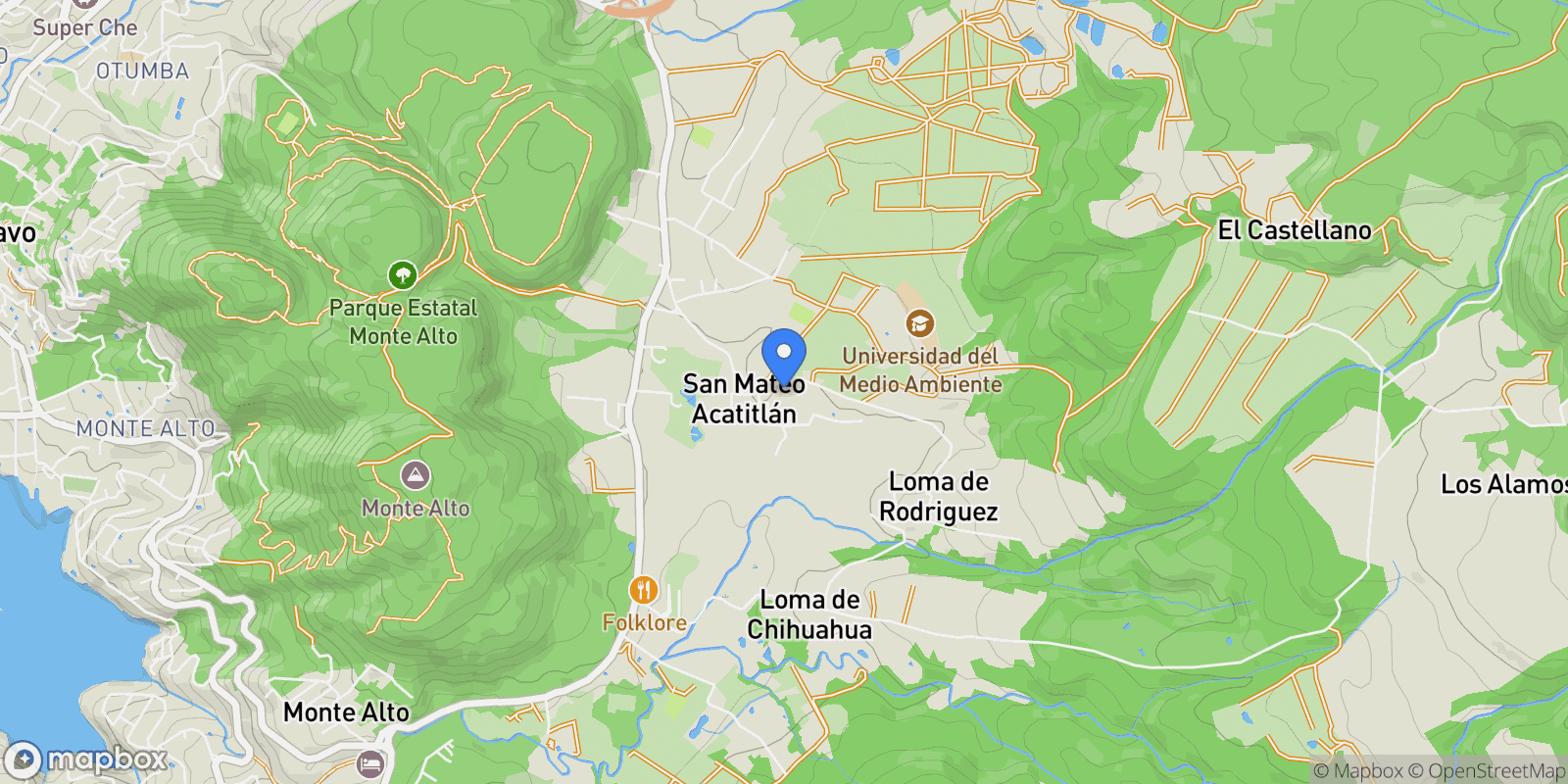Map showing Acatitlan, San Mateo Acatitlán, State of Mexico, Mexico.