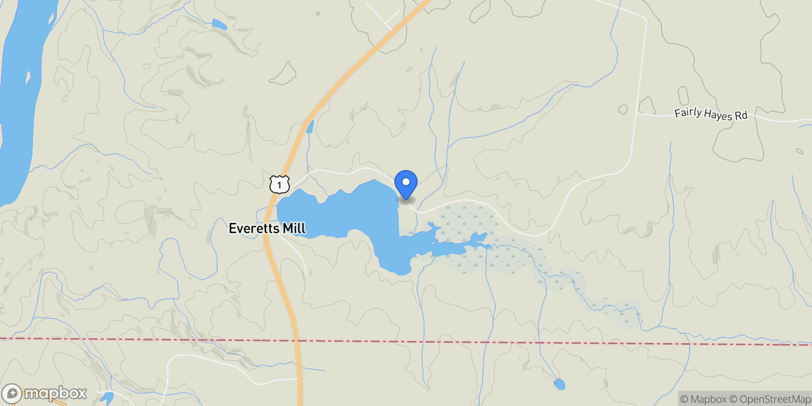 Map showing 709 Everetts Mill Road, Rockingham, North Carolina, United States.