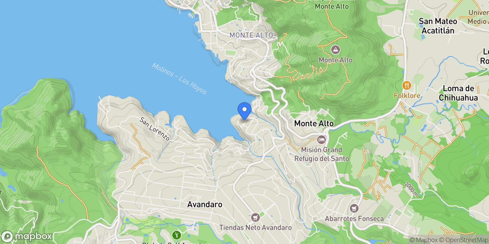 Map showing 151 Fontana Rosa, Santa María Pipioltepec, State of Mexico, Mexico.
