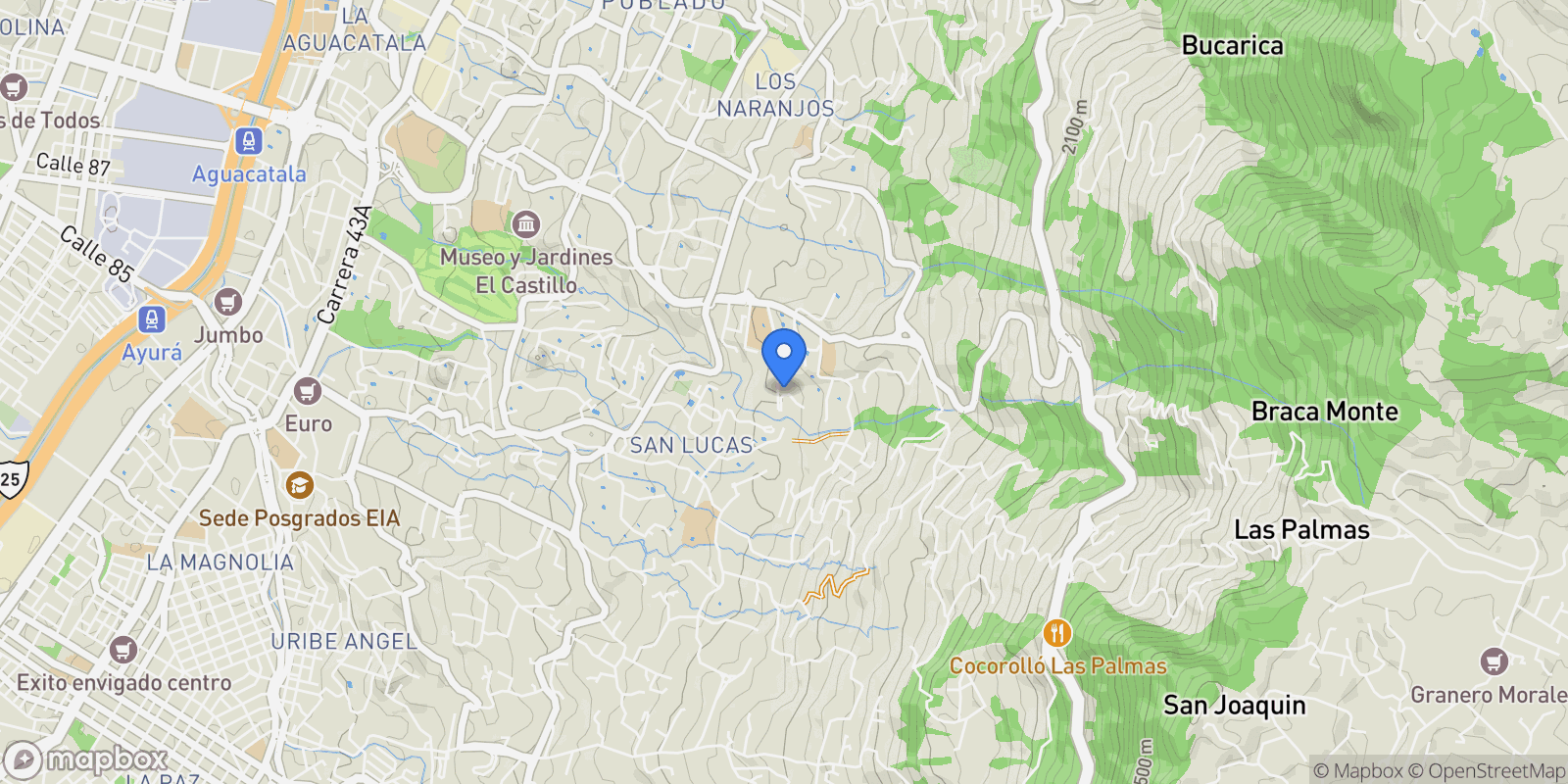 Map showing Medellín CARRERA 20 # 12SUR 424, Medellín, Antioquia, Colombia.