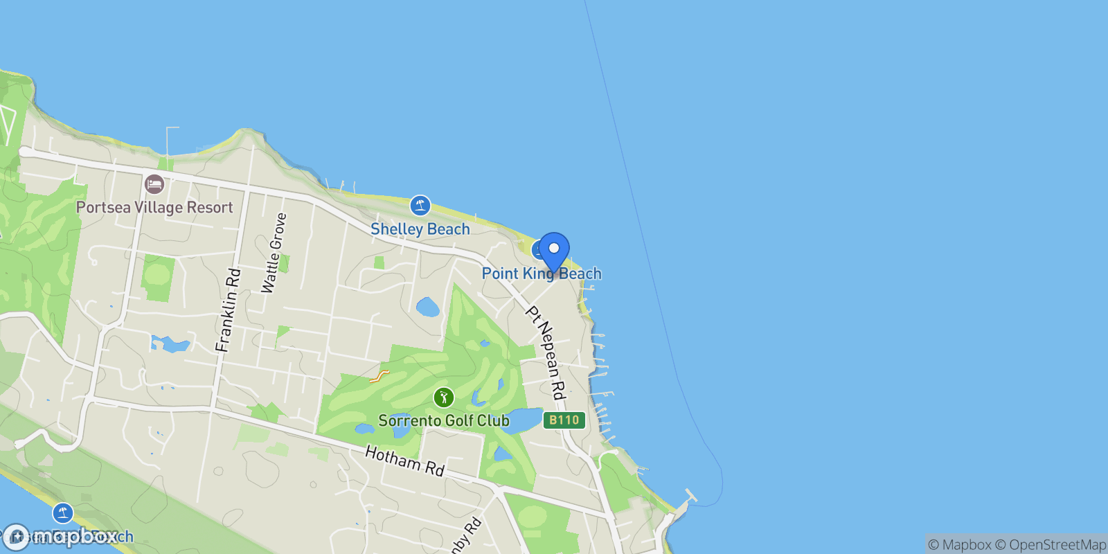 Map showing 10 Point King Road, Portsea, VIC 3944, Portsea, Victoria, Australia.