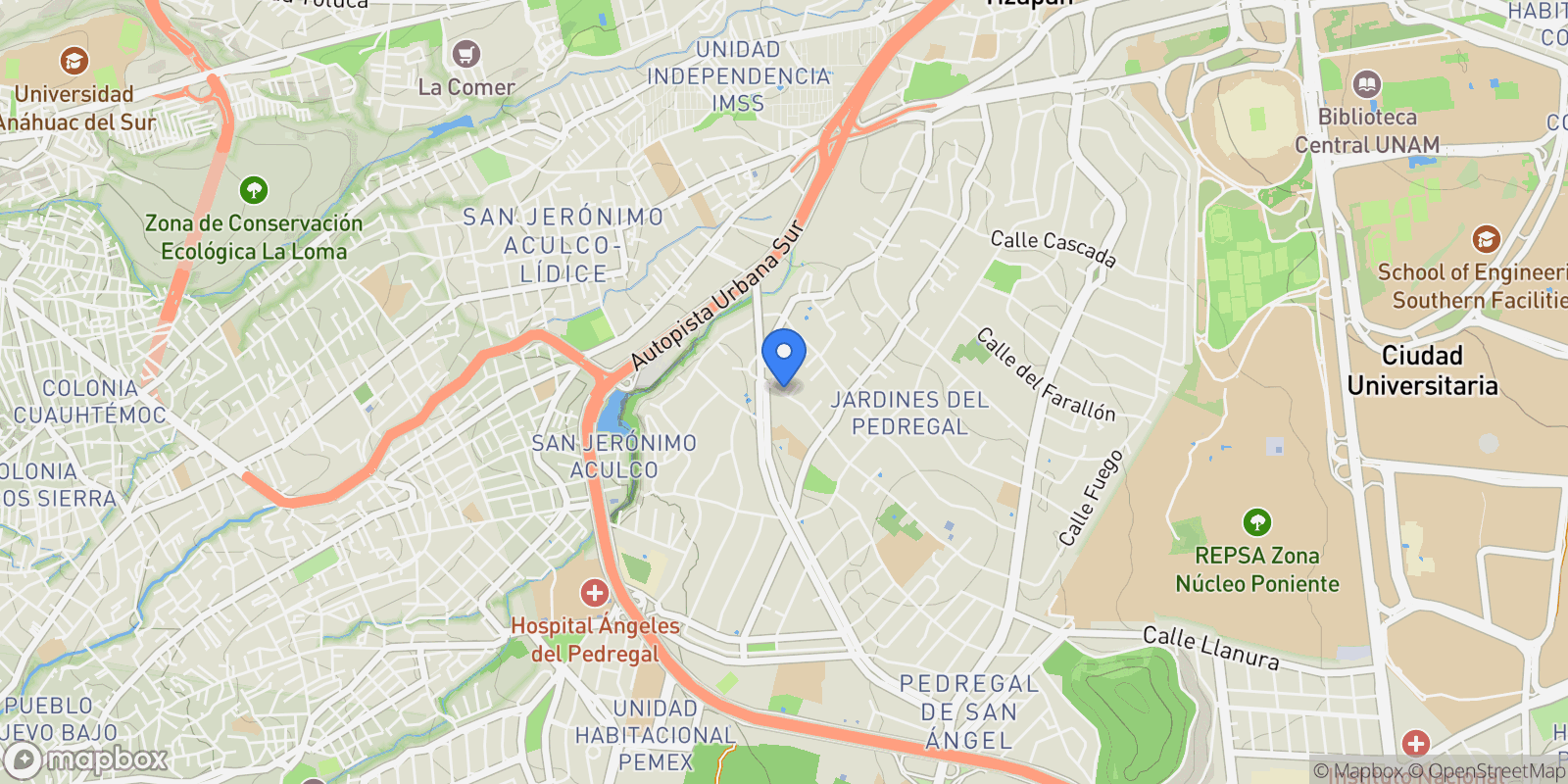 Map showing 528 Agua, Mexico City, Mexico.