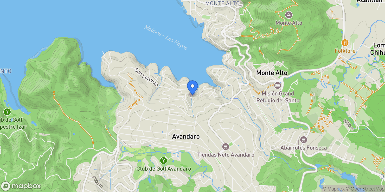 Map showing 16 Ruta del Lago, Santa María Pipioltepec, State of Mexico, Mexico.