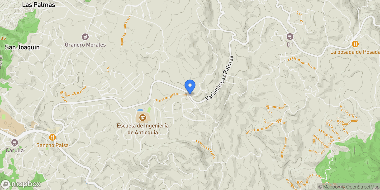 Map showing Envigado VEREDA EL SILENCIO, Vereda El Penasco, Antioquia, Colombia.