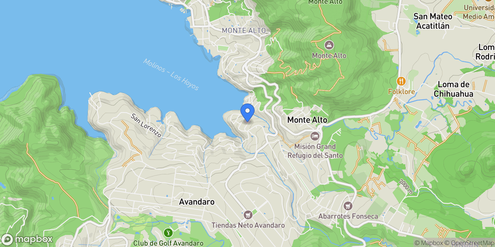 Map showing Fontana Rosa, Valle de Bravo, State of Mexico, Mexico.