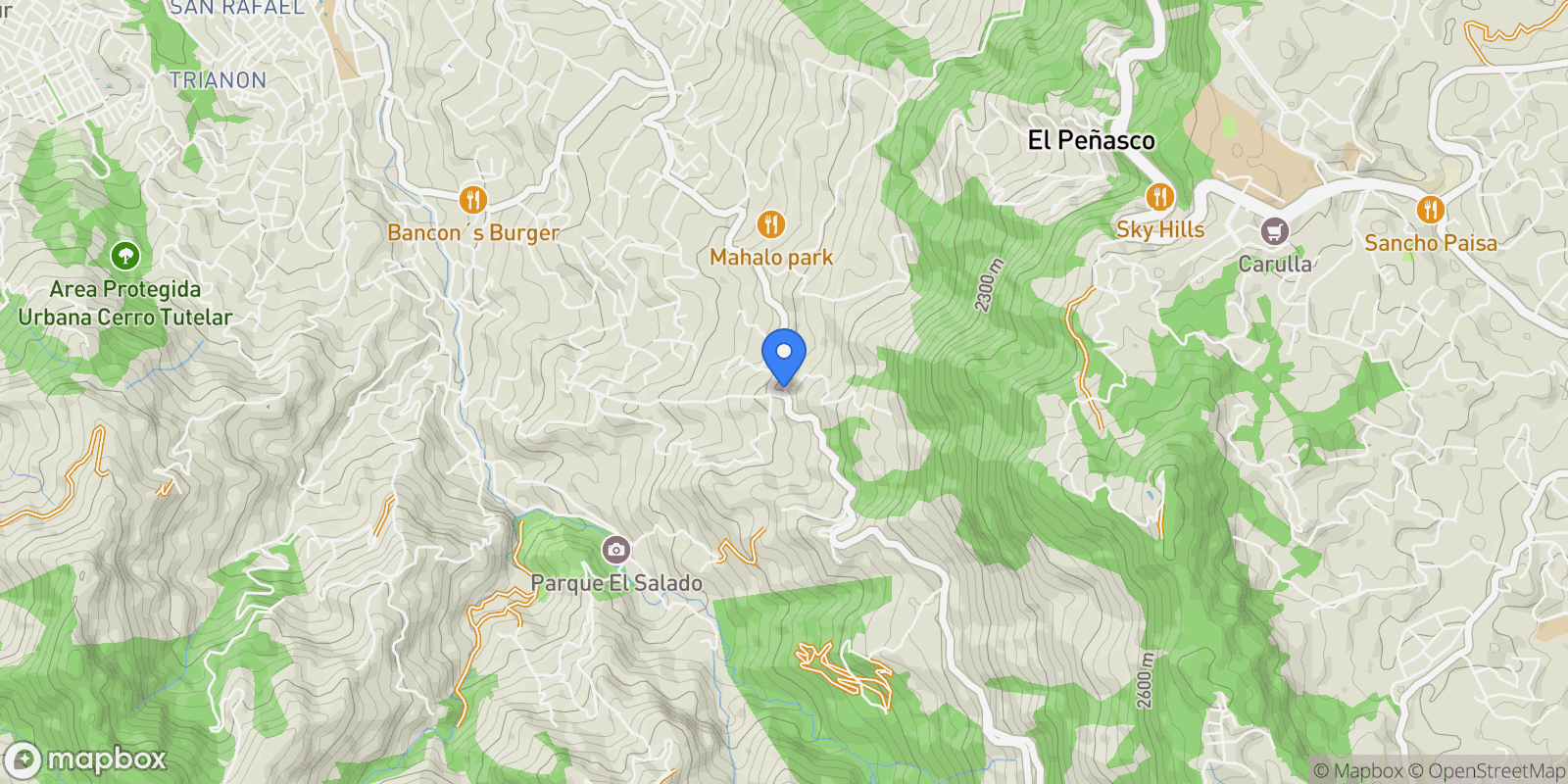 Map showing Envigado PARCELACION ESCOBERO P.H PARAJE CHINGUI LOMA DEL ESCOBERO, Envigado, Antioquia, Colombia.