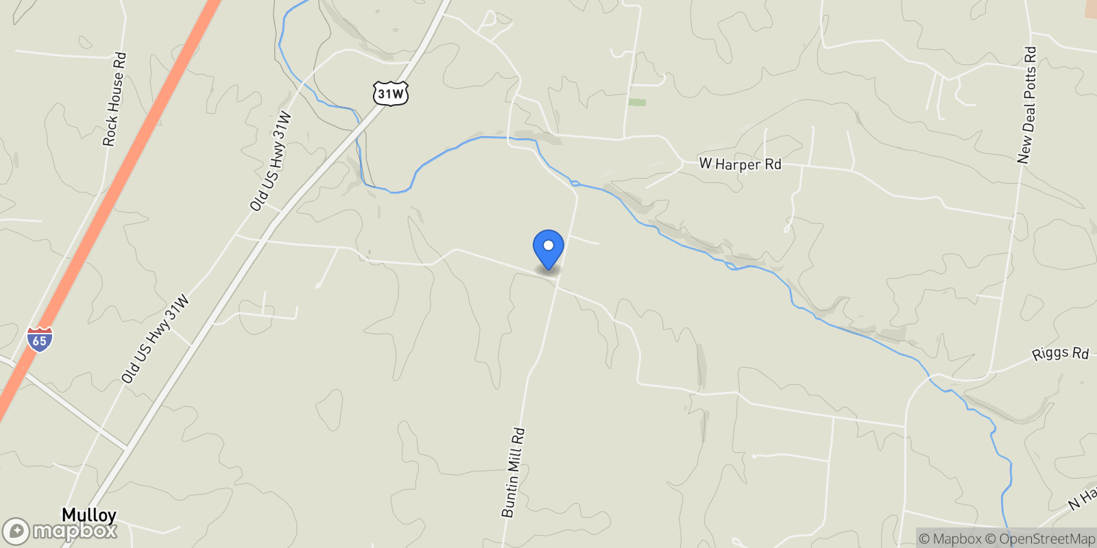 Map showing 293 Aplin Branch Rd, Cottontown, Tennessee, United States.
