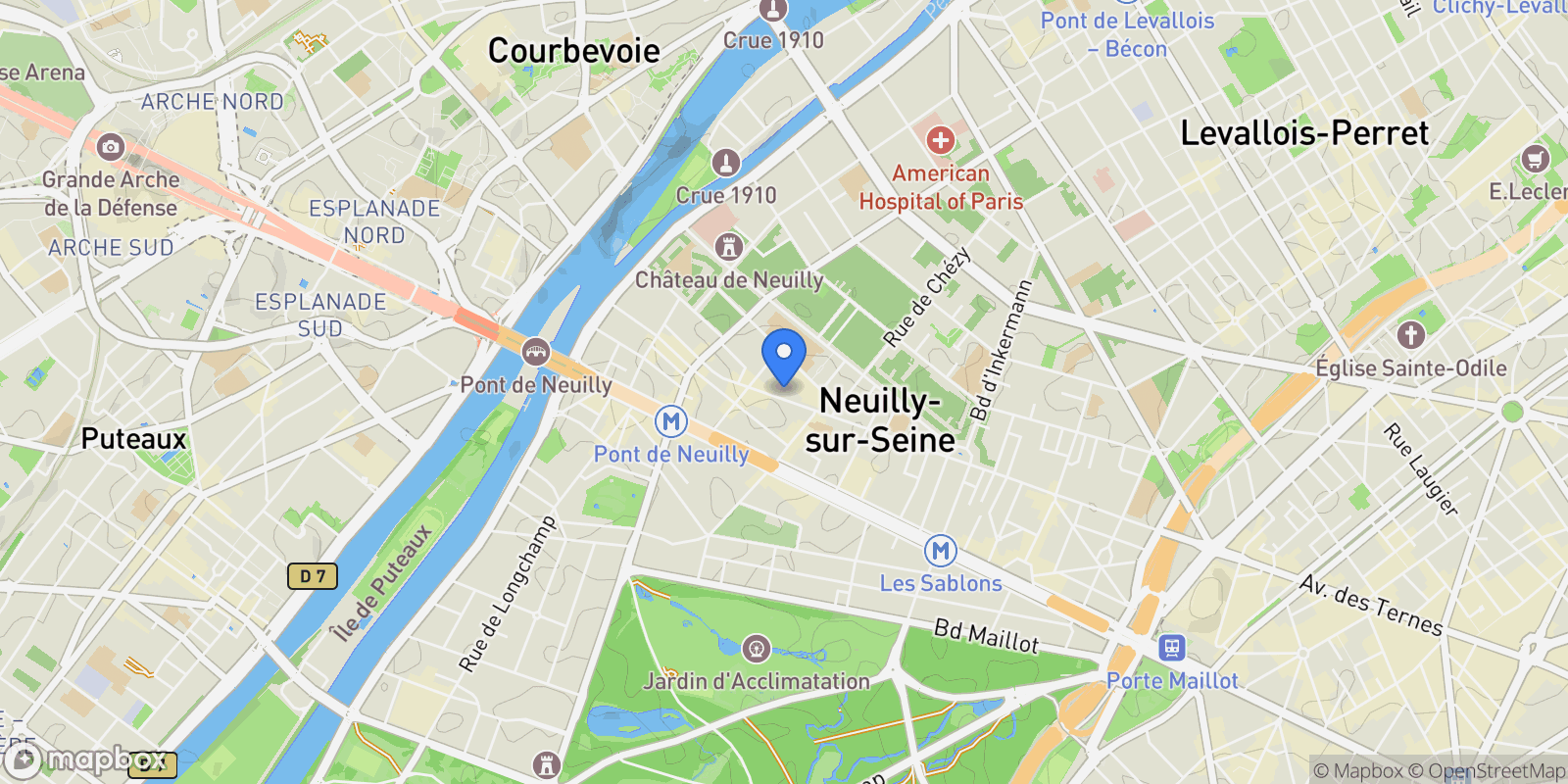 Map showing NEUILLY SUR SEINE, J 92200, Neuilly-sur-Seine, Île-de-France, France.