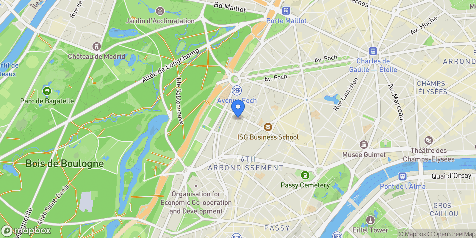 Map showing 69 Rue de la Faisanderie, Paris, Île-de-France, France.