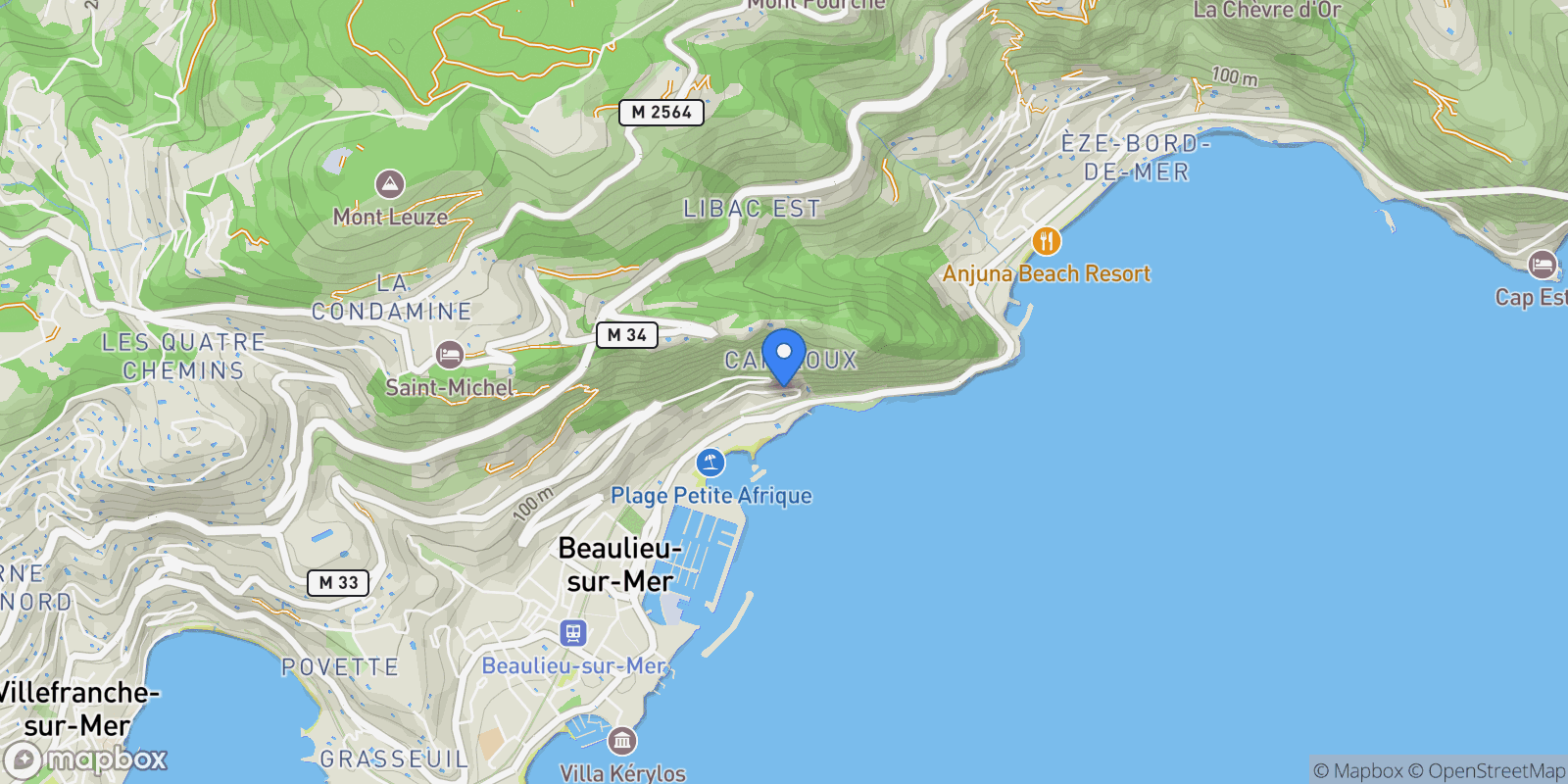 Map showing 1 Boulevard Gordon Bennet, Beaulieu-sur-Mer, Provence-Alpes-Côte d'Azur, France.