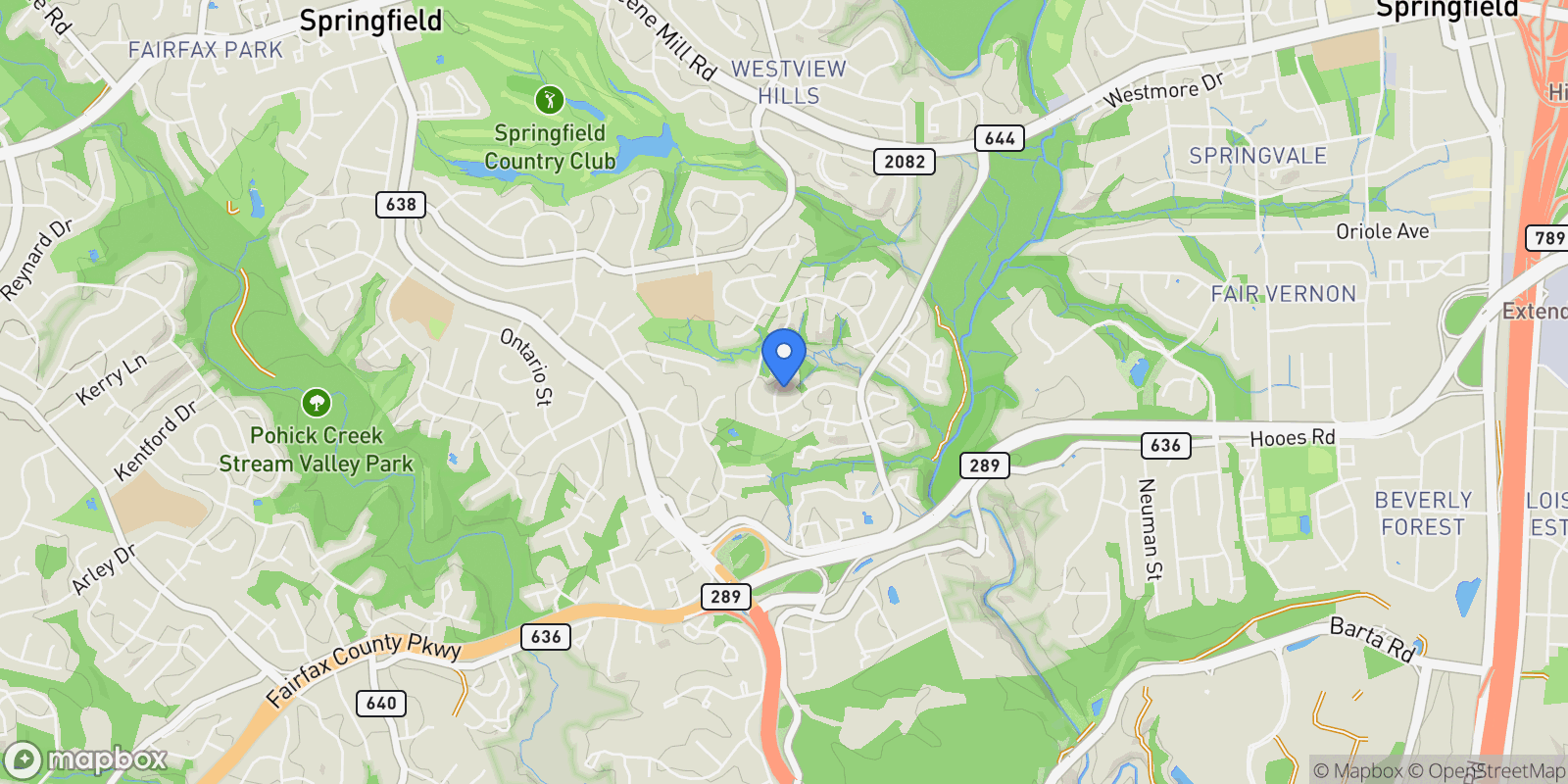 Map showing 6909 Trillium Lane, Springfield, VA 22152, West Springfield, Virginia, United States.