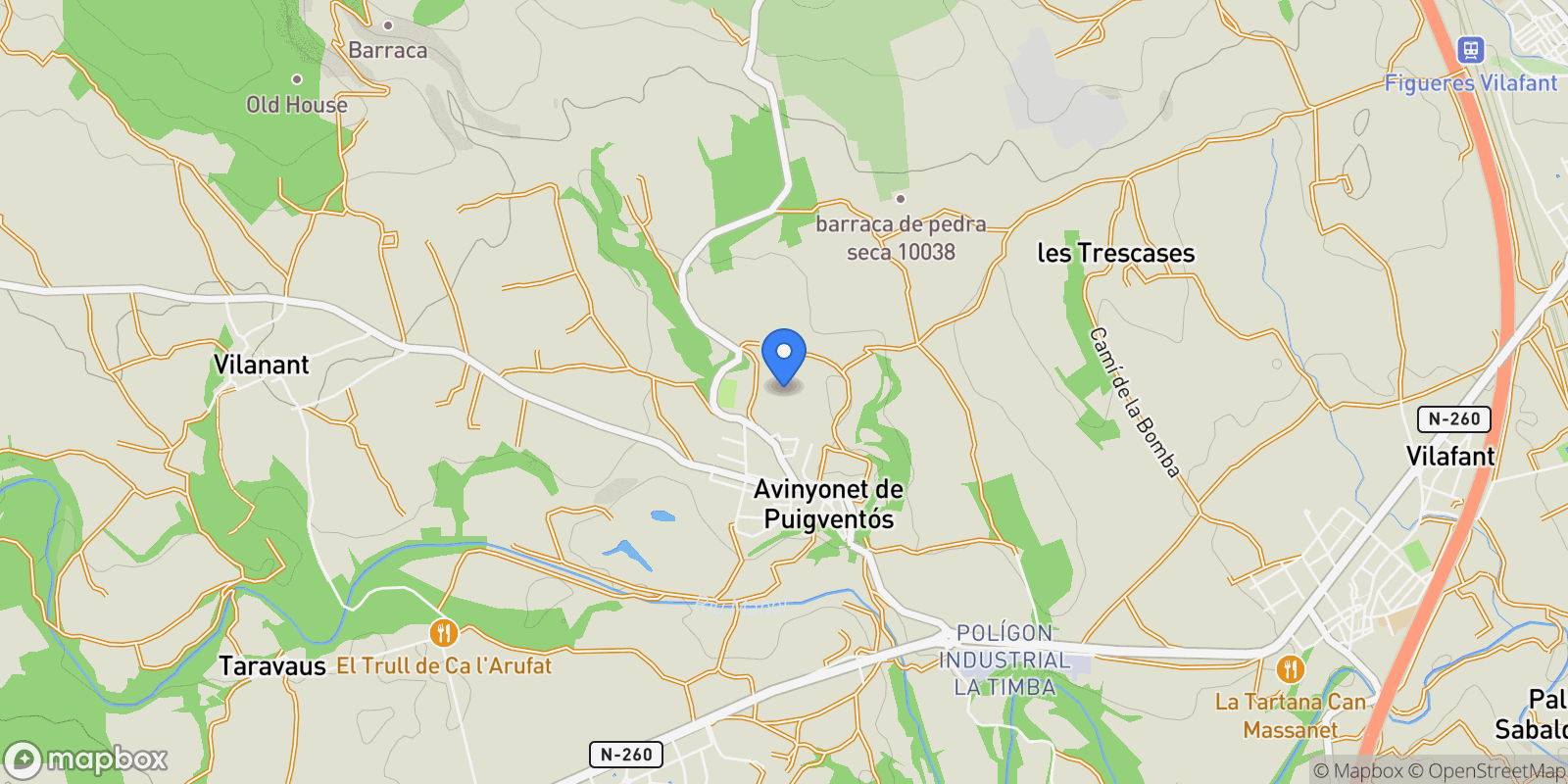 Map showing 17742 Avinyonet de Puigventos - Espagne, Avinyonet de Puigventos, Catalonia, Spain.