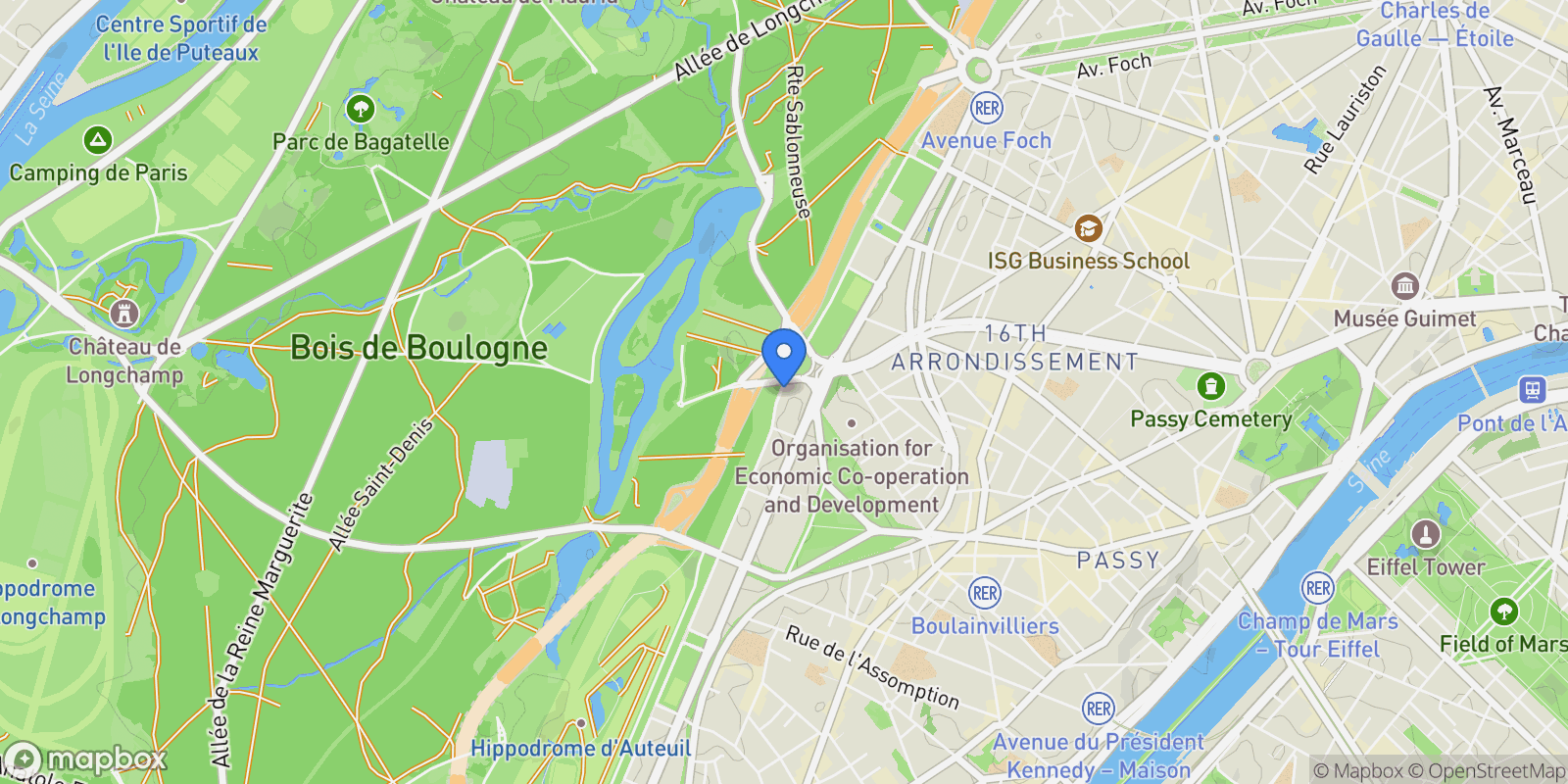 Map showing 1 Avenue du Maréchal Maunoury, Paris, Île-de-France, France.