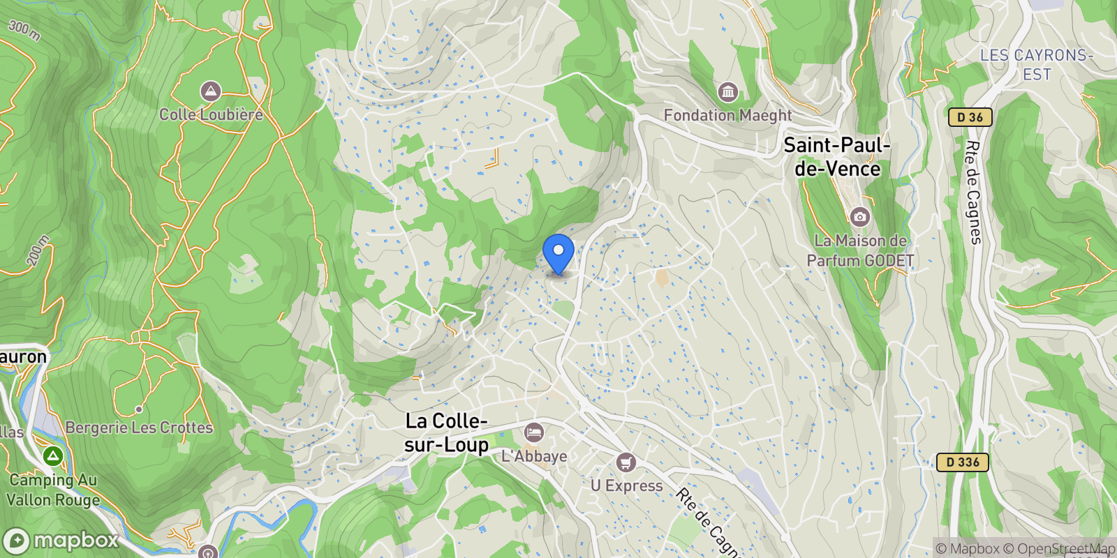 Map showing 201 Route du Vieux Pont, La Colle-sur-Loup, Provence-Alpes-Côte d'Azur, France.