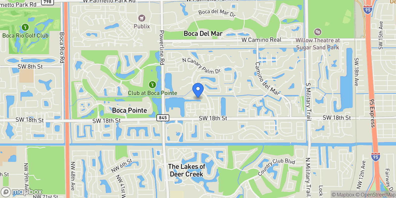 Map showing 6640 Quiet Wave Trail, Boca Raton, Florida, United States.